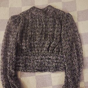 Astr Floral Print Blouse - Purple and Green